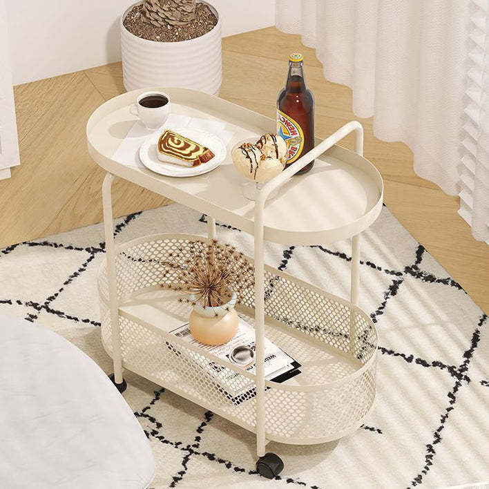 Modern Iron Steel 2-Tier Side Table