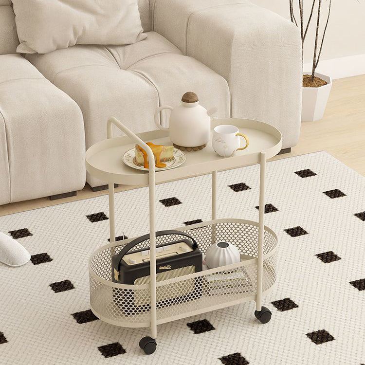 Modern Iron Steel 2-Tier Side Table