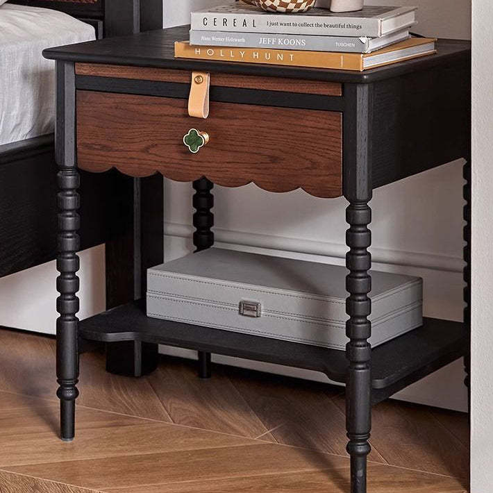 French Red Oak 1-Drawer Nightstand
