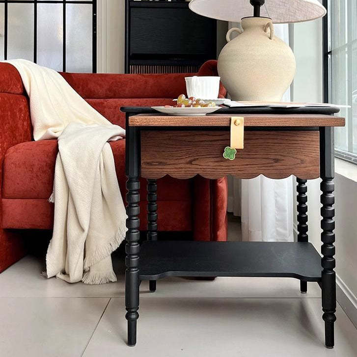 French Red Oak 1-Drawer Nightstand