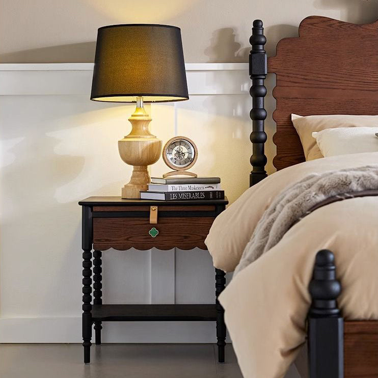 French Red Oak 1-Drawer Nightstand
