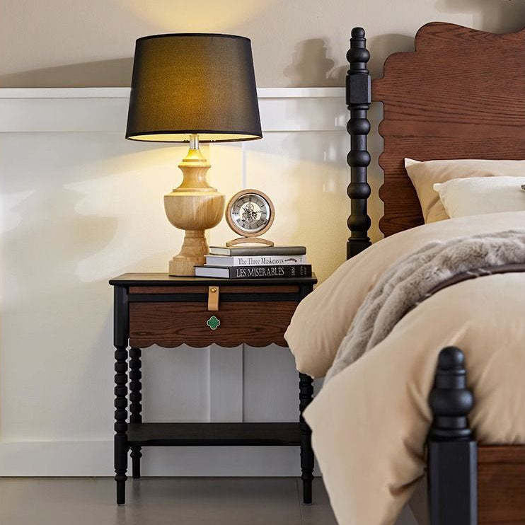 French Red Oak 1-Drawer Nightstand