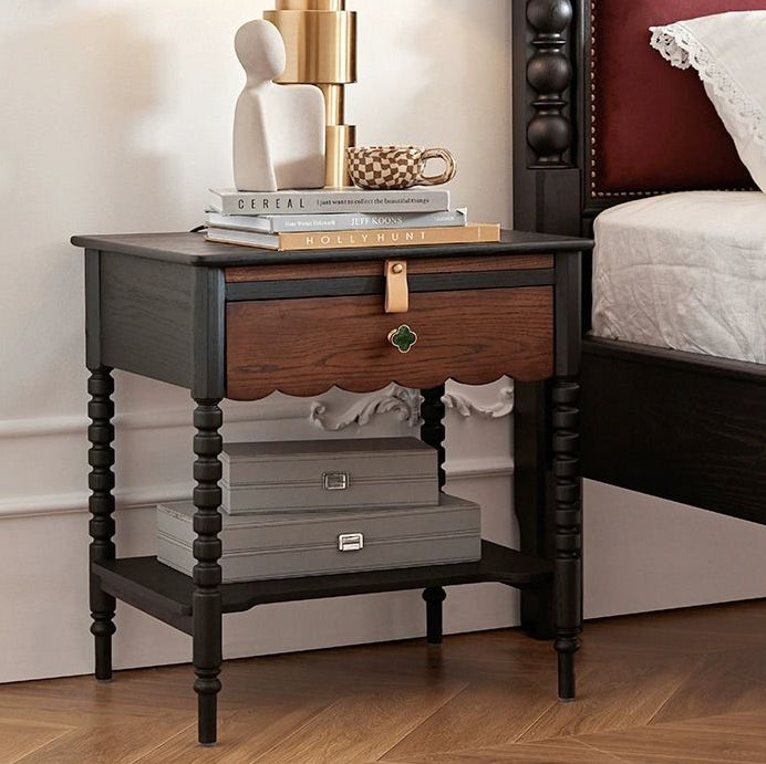 French Red Oak 1-Drawer Nightstand