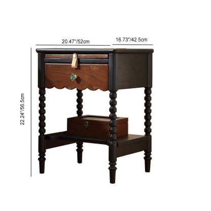 French Red Oak 1-Drawer Nightstand