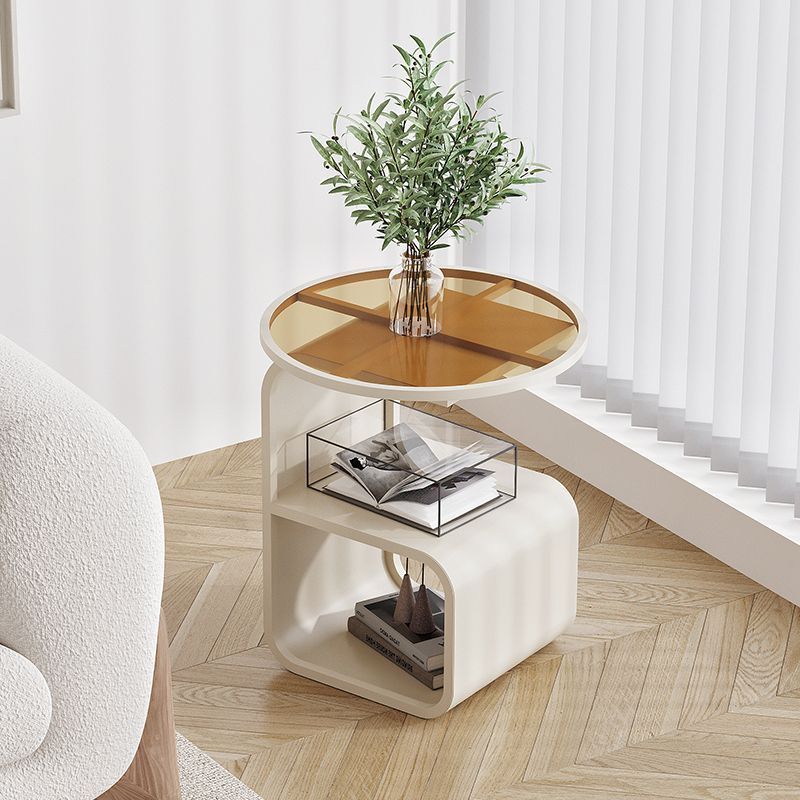 Nordic Geometric Iron Glass 3-Tier Side Table — Black