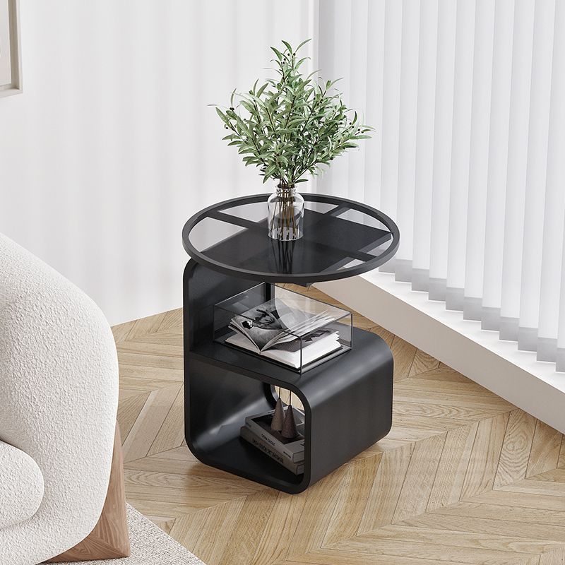 Nordic Geometric Iron Glass 3-Tier Side Table