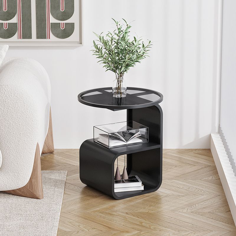 Nordic Geometric Iron Glass 3-Tier Side Table
