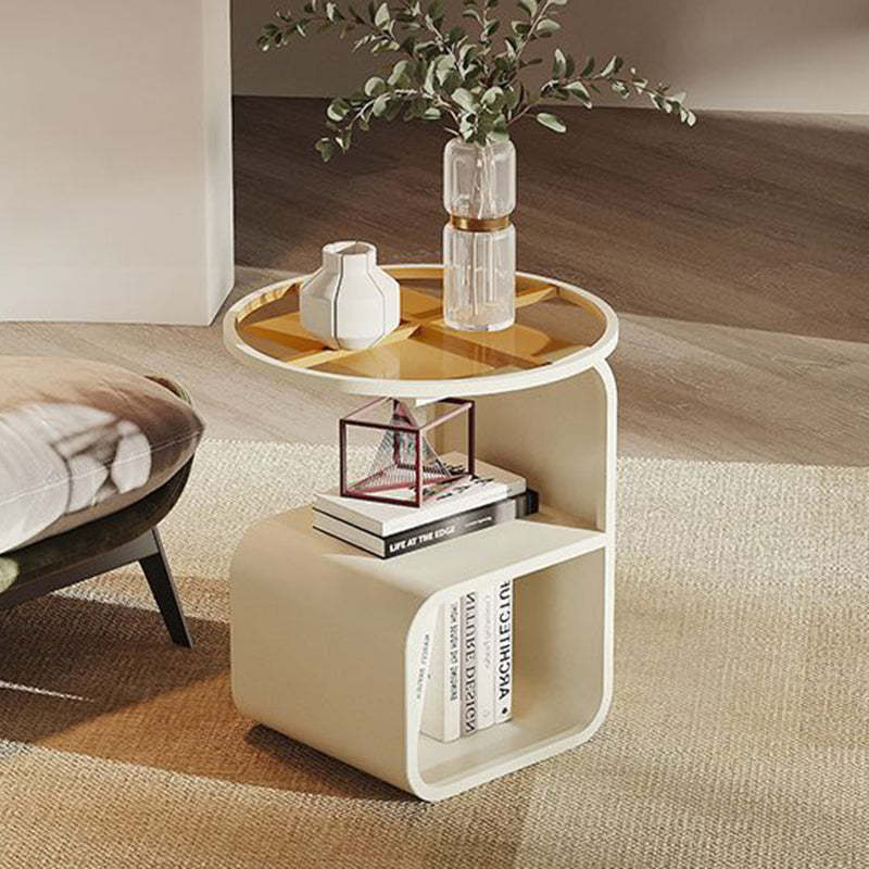 Nordic Geometric Iron Glass 3-Tier Side Table