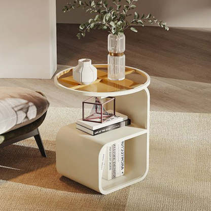 Nordic Geometric Iron Glass 3-Tier Side Table