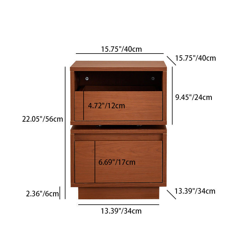 Retro Swivel Boxwood 2-Drawer Side Table