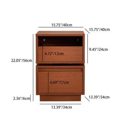 Retro Swivel Boxwood 2-Drawer Side Table