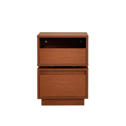Retro Swivel Boxwood 2-Drawer Side Table