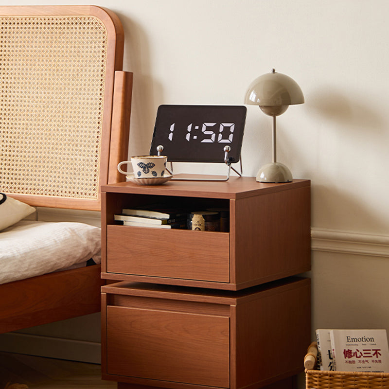 Retro Swivel Boxwood 2-Drawer Side Table