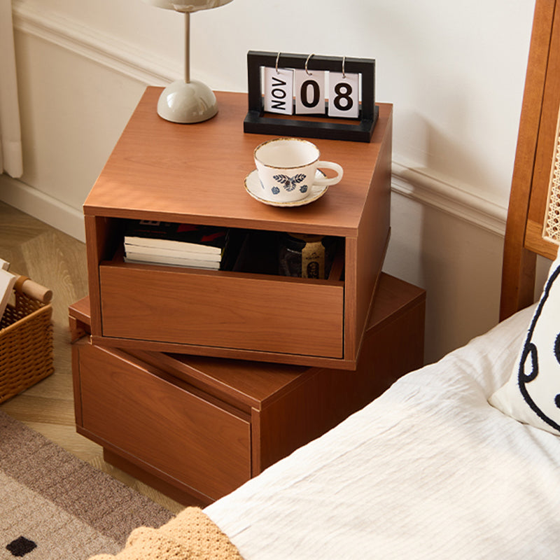 Retro Swivel Boxwood 2-Drawer Side Table