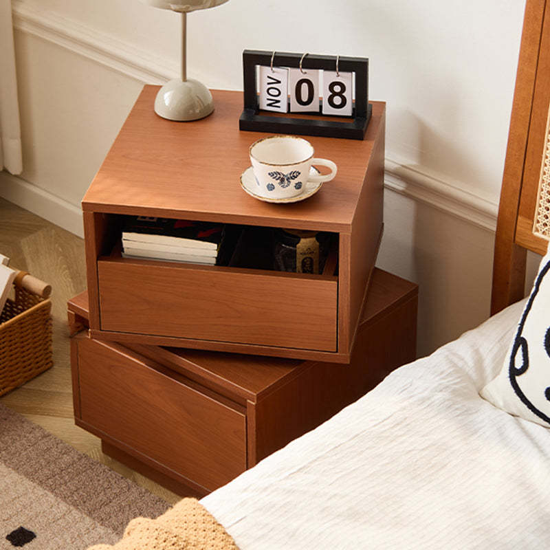 Retro Swivel Boxwood 2-Drawer Side Table