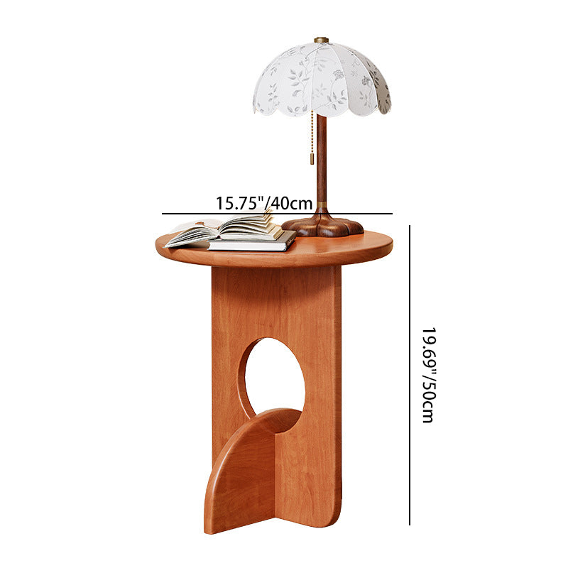Nordic Round Oak Solid Wood Side Table