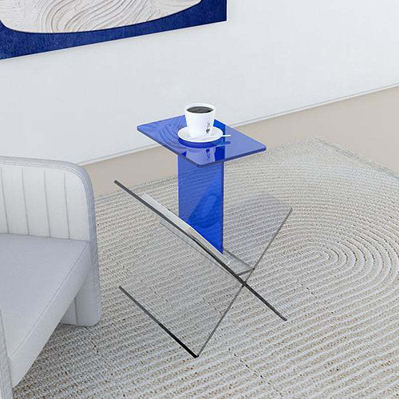 Art Deco Acrylic Geometric 2-Tier Side Table