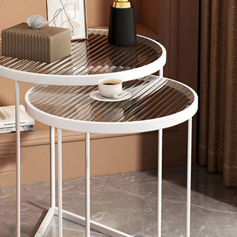 Nordic Round Iron Glass Side Table