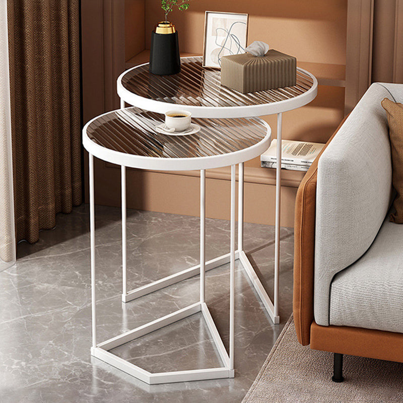 Nordic Round Iron Glass Side Table — Chang Hong Glass - Gold Frame