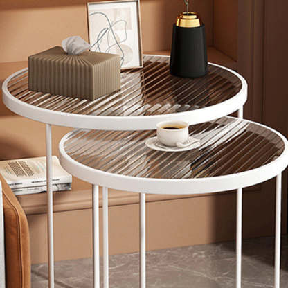 Nordic Round Iron Glass Side Table