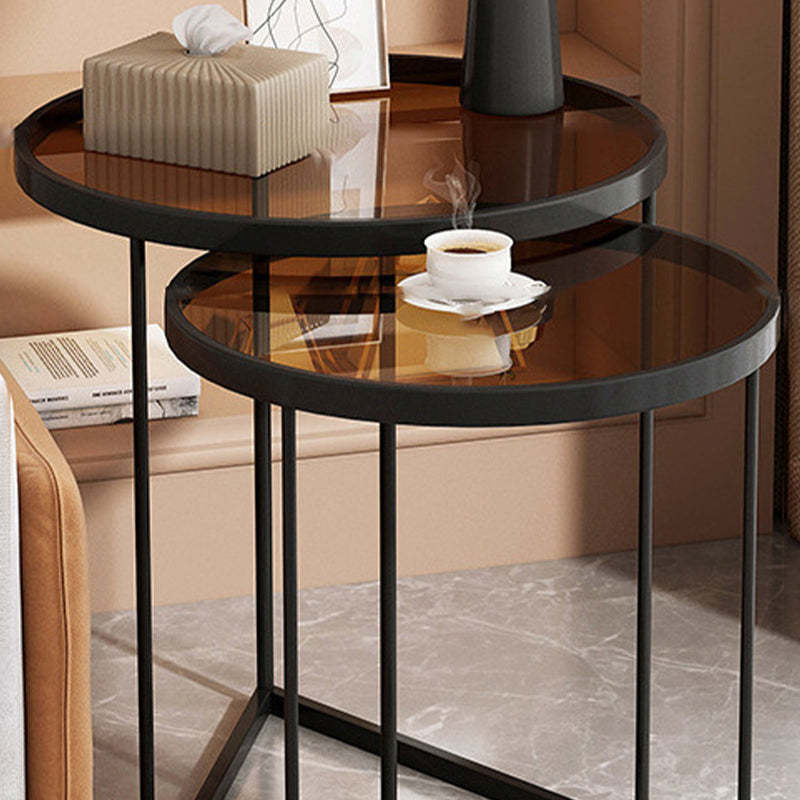 Nordic Round Iron Glass Side Table