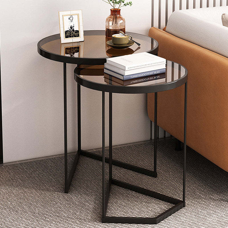 Nordic Round Iron Glass Side Table