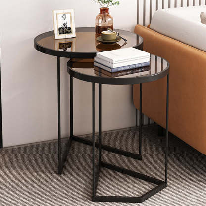 Nordic Round Iron Glass Side Table