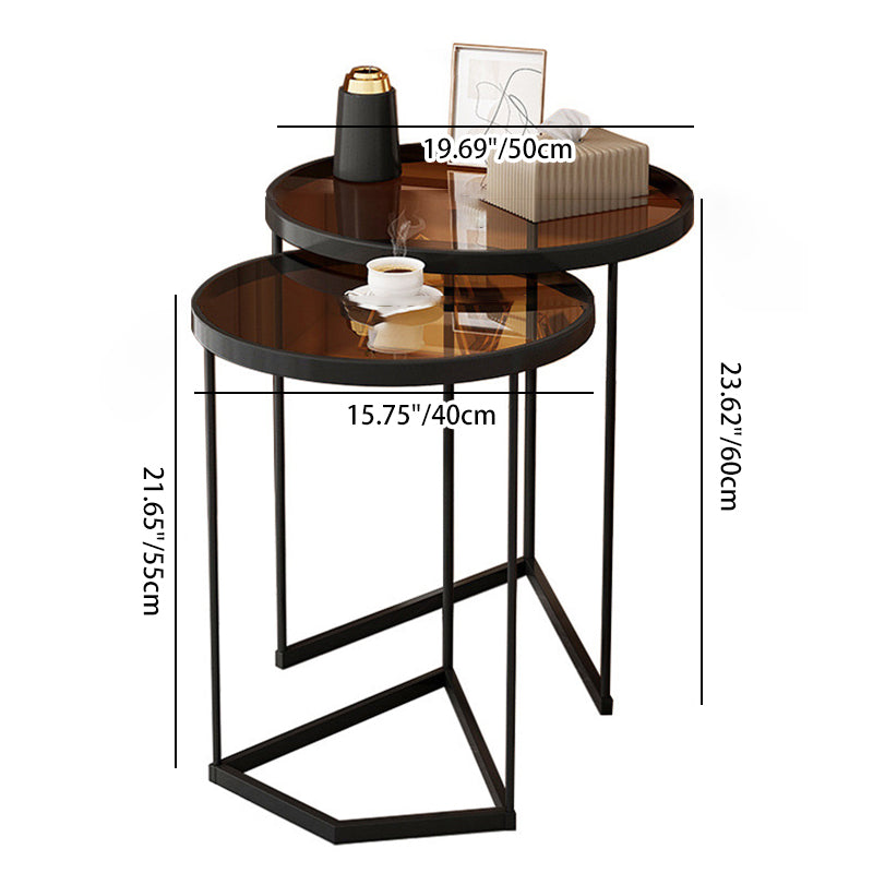 Nordic Round Iron Glass Side Table
