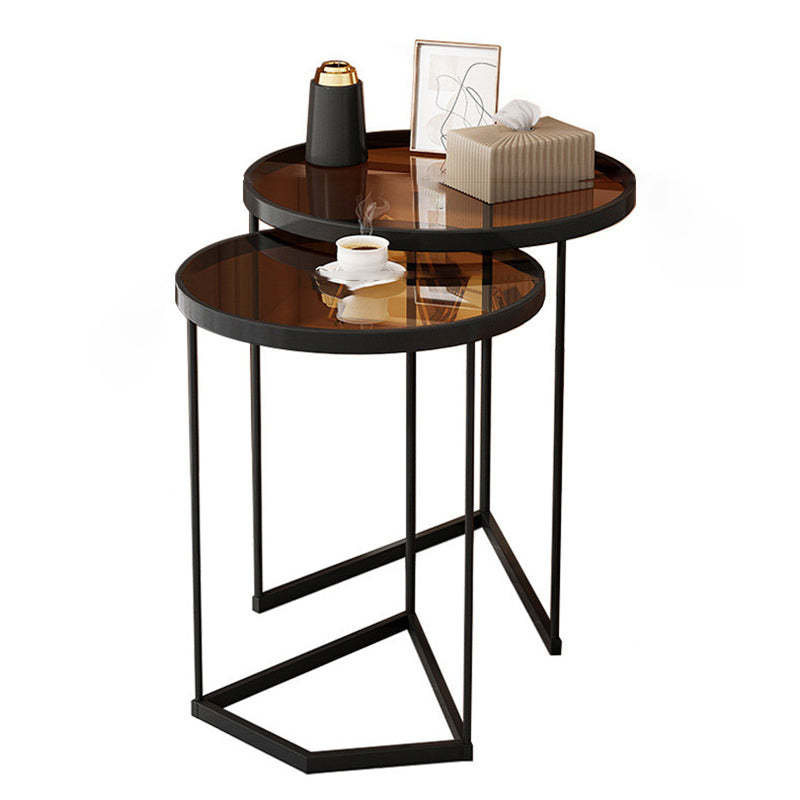 Nordic Round Iron Glass Side Table