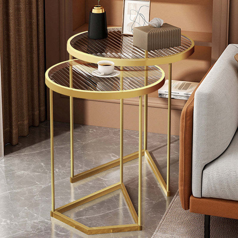 Nordic Round Iron Glass Side Table