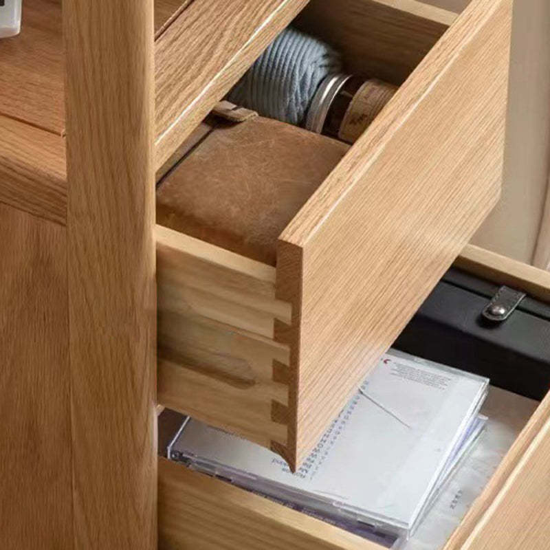 Modern Rock Board Red Oak 2-Drawer Side Table