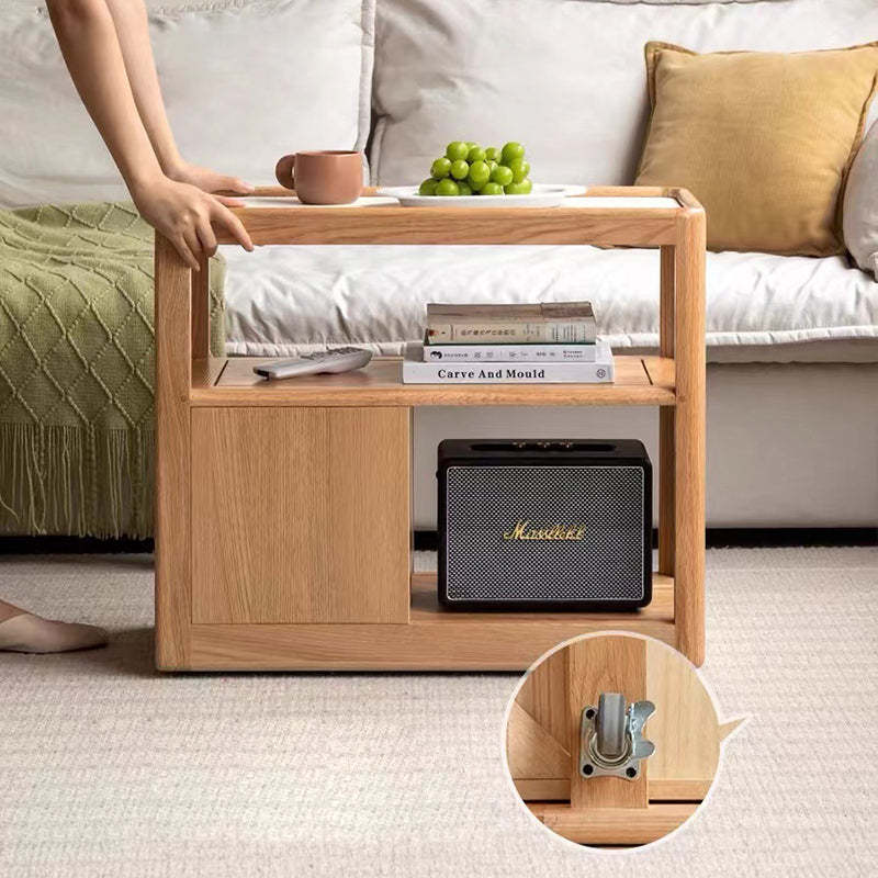 Modern Rock Board Red Oak 2-Drawer Side Table