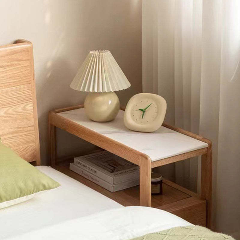 Modern Rock Board Red Oak 2-Drawer Side Table