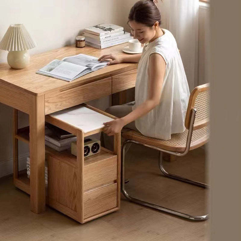 Modern Rock Board Red Oak 2-Drawer Side Table