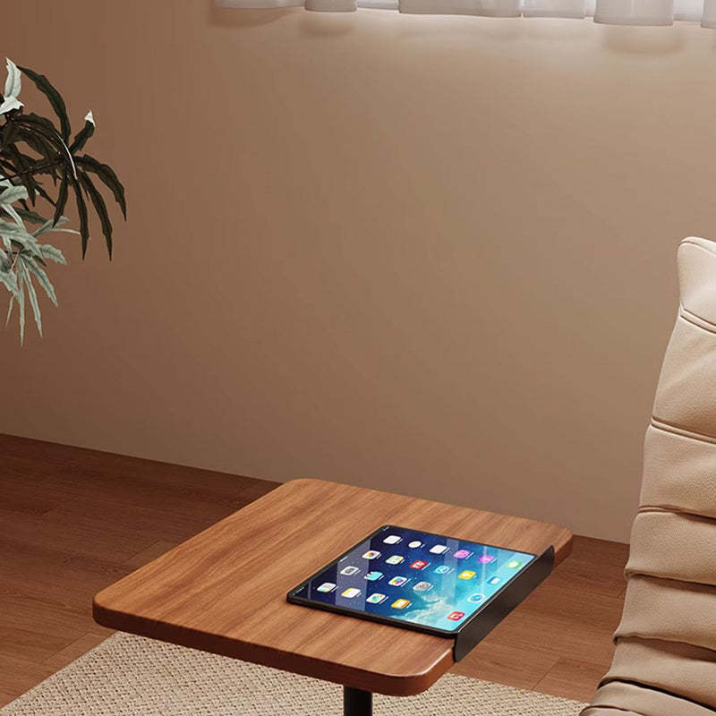 Modern Reversible Walnut Steel Side Table