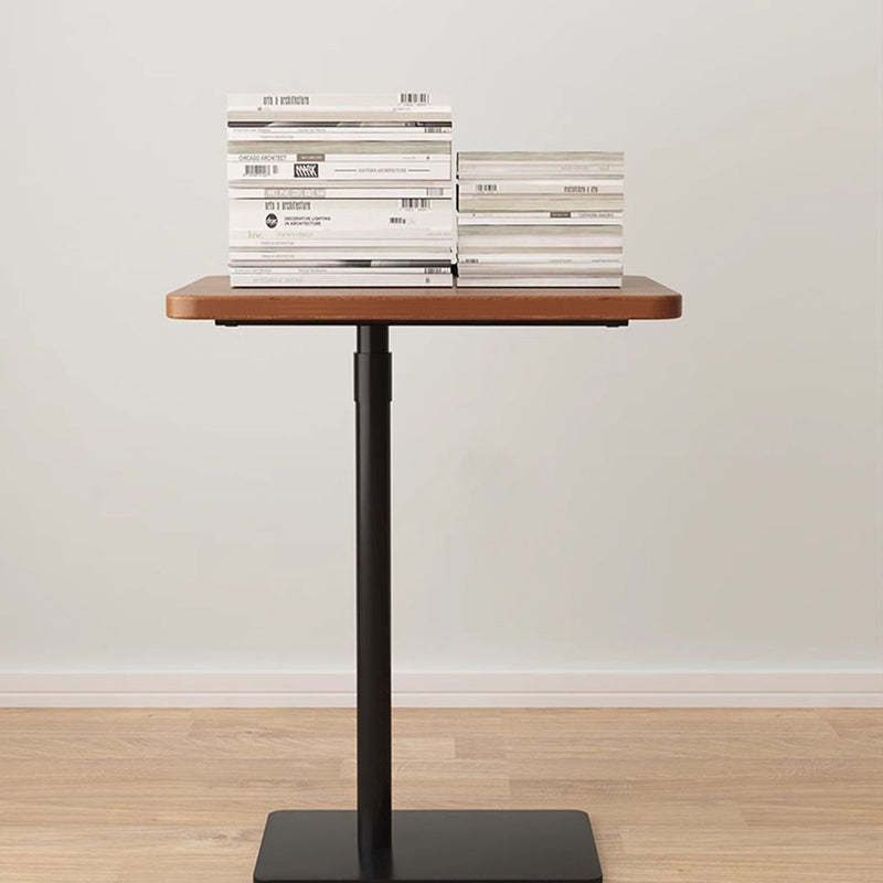 Modern Reversible Walnut Steel Side Table