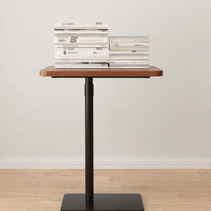 Modern Reversible Walnut Steel Side Table