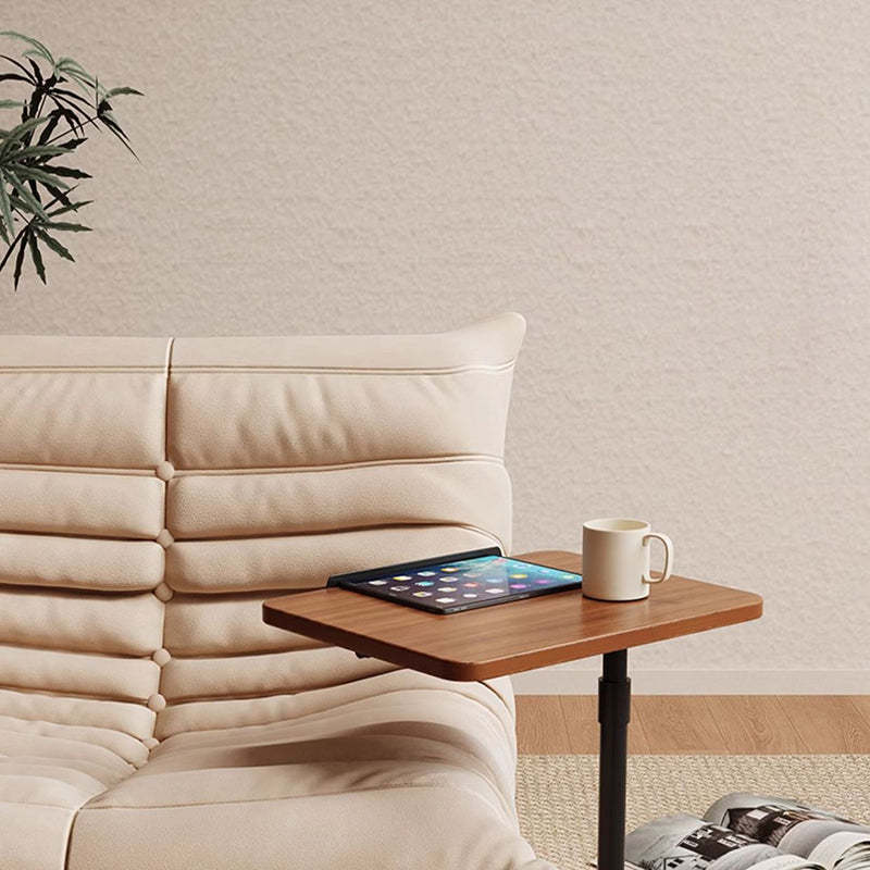 Modern Reversible Walnut Steel Side Table