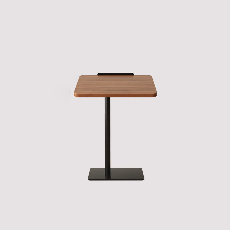 Modern Reversible Walnut Steel Side Table