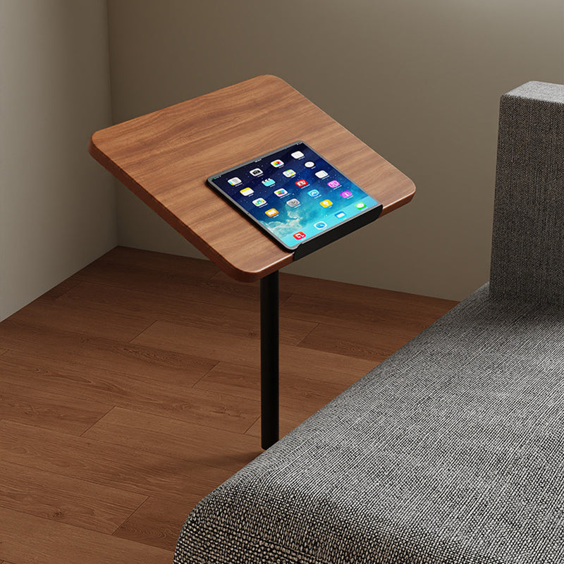 Modern Reversible Walnut Steel Side Table