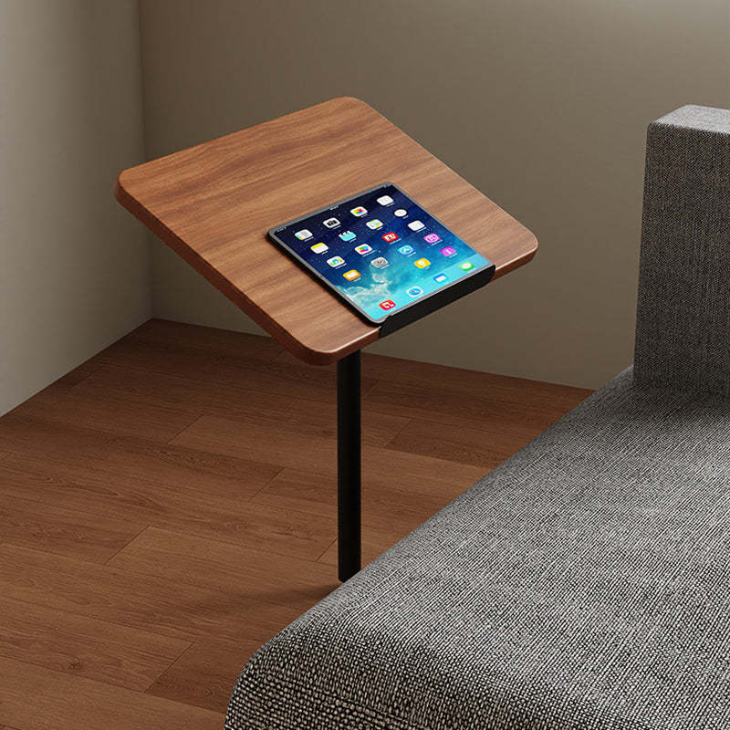 Modern Reversible Walnut Steel Side Table