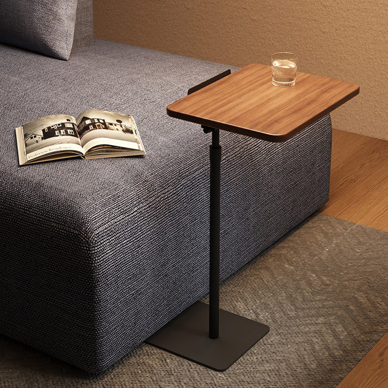 Modern Reversible Walnut Steel Side Table