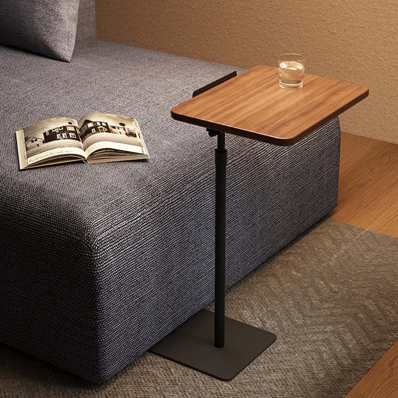 Modern Reversible Walnut Steel Side Table — Short / Walnut Color
