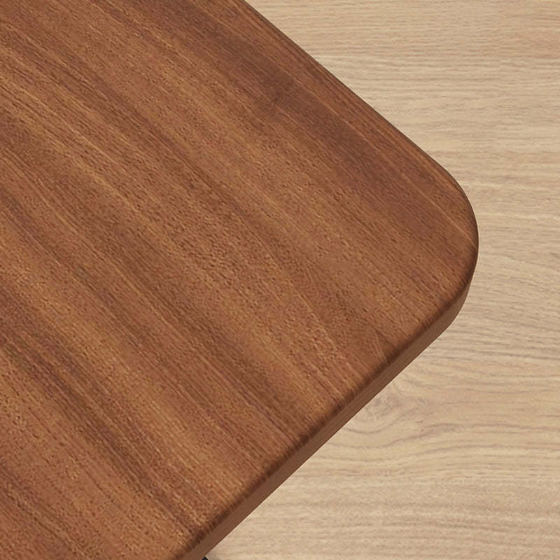 Modern Reversible Walnut Steel Side Table