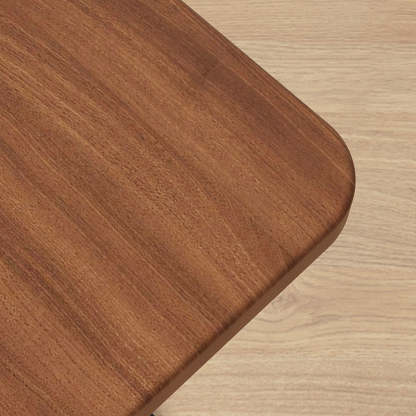 Modern Reversible Walnut Steel Side Table