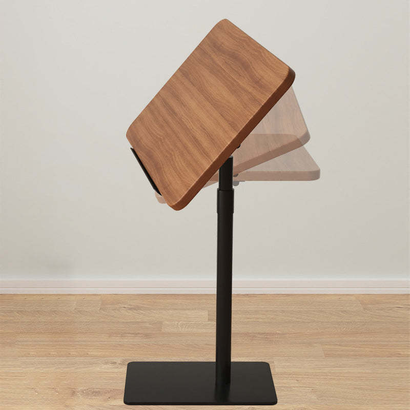 Modern Reversible Walnut Steel Side Table