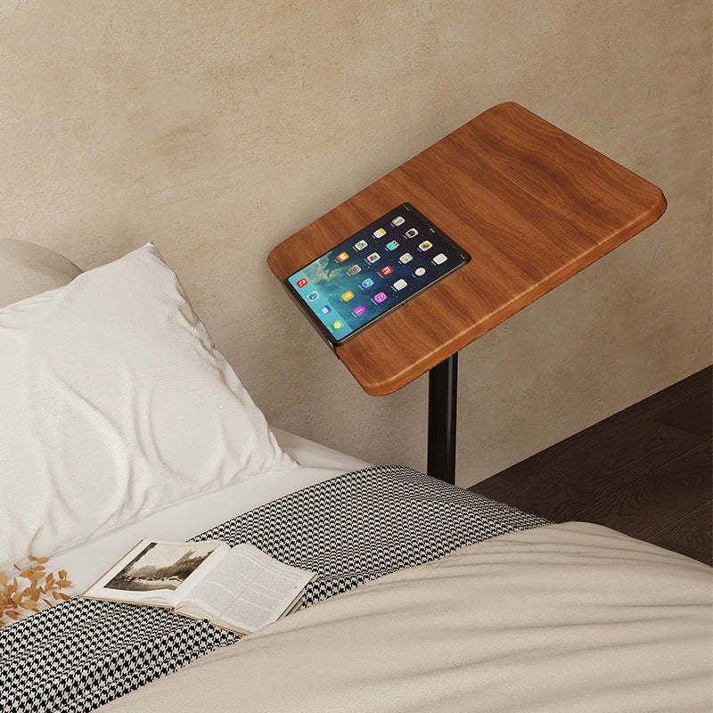 Modern Reversible Walnut Steel Side Table