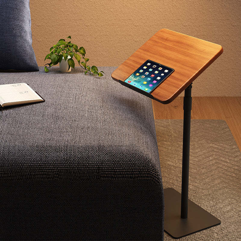 Minimalist reversible walnut steel side tables, Lighom — 19.69" L x 11.81" W x 23.62"-31.5" H