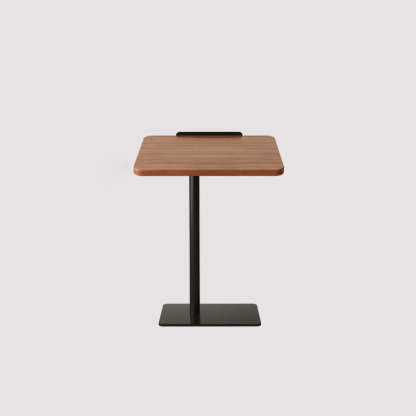 Modern Reversible Walnut Steel Side Table