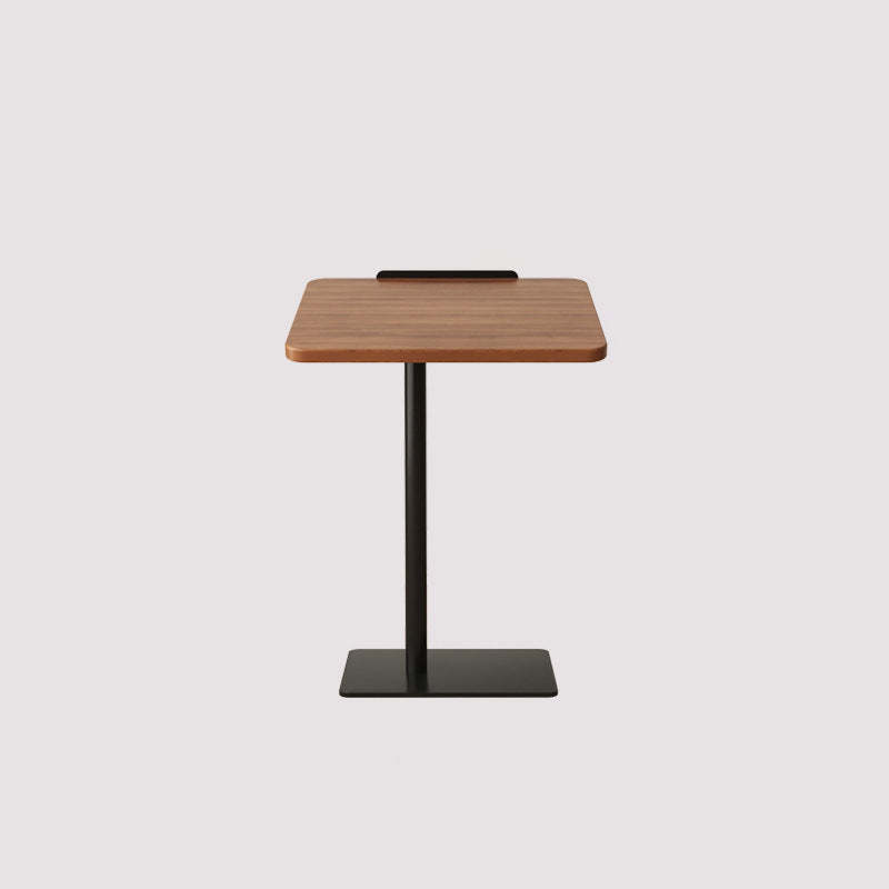 Modern Reversible Walnut Steel Side Table